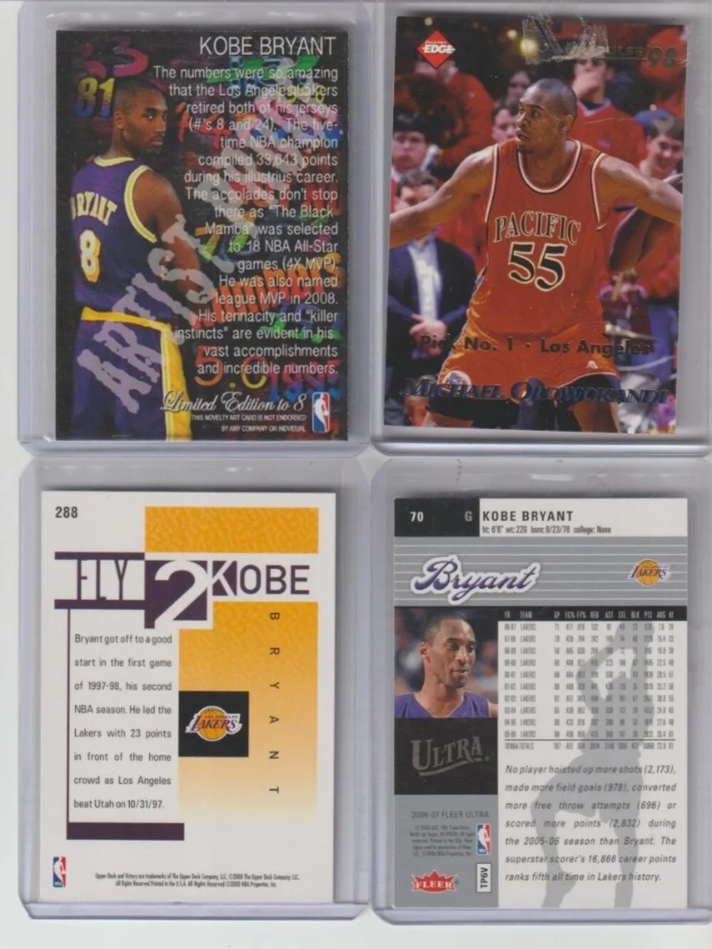 Kobe Bryant 4 Card Set — Lakers/Black Mamba Magic #21